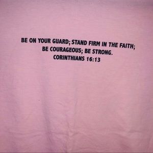 Forever 21 shirt with a phrase from the Bible